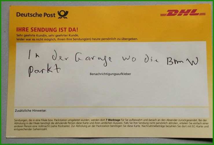 Vollmacht Paket Abholen Muster