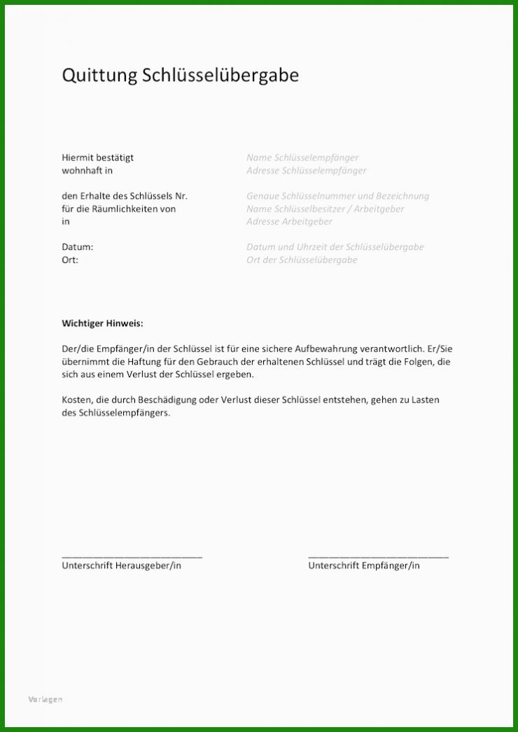 Vollmacht Schlüssel Nachmachen Vorlage