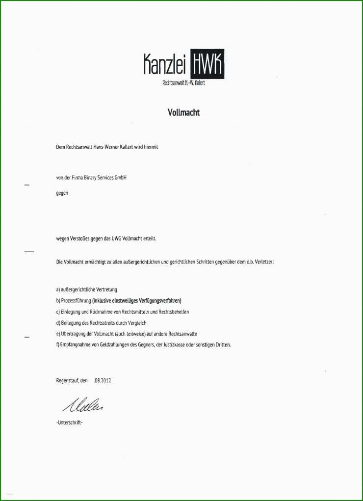 Vollmacht Stiefkind Muster