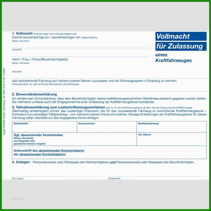 Vollmacht Zur Ausübung Der Elterlichen sorge Muster