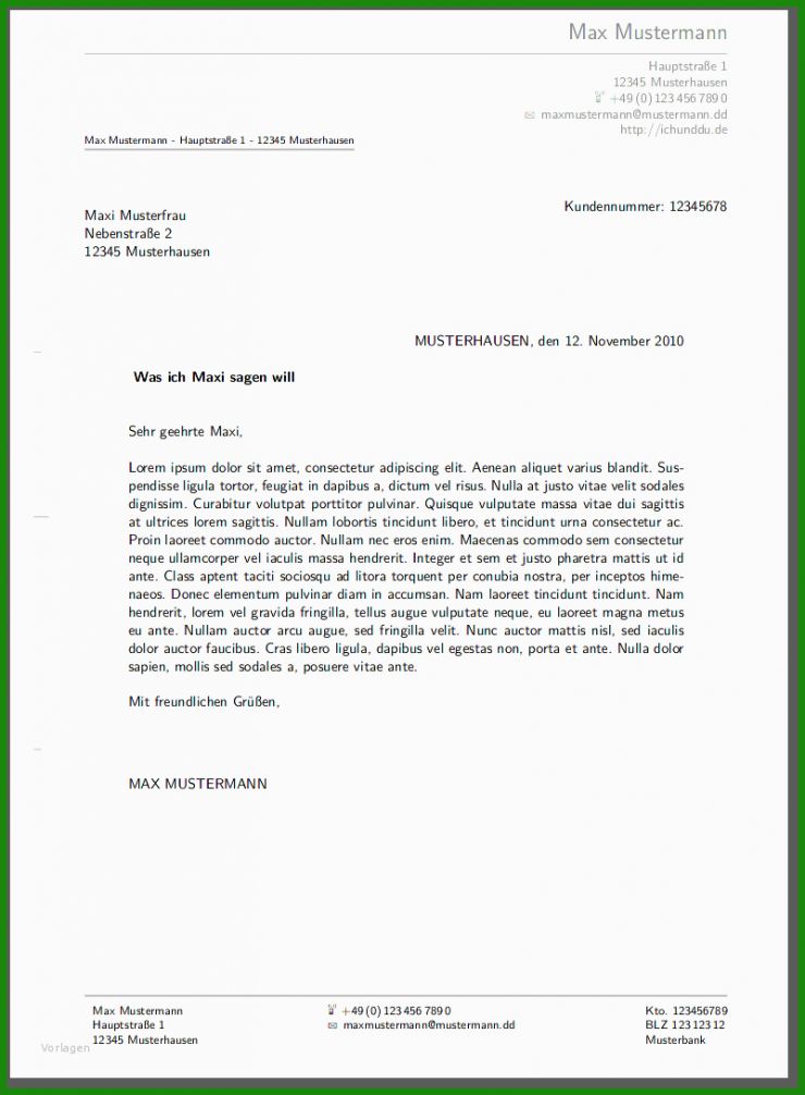 Vorlage Absender Brief