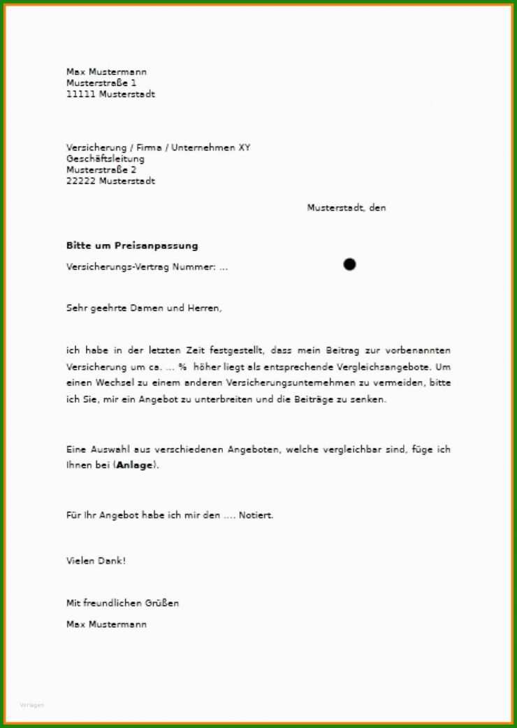 Vorlage Anfrage Angebot