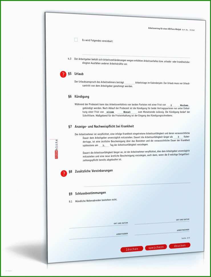 Vorlage Arbeitsvertrag Minijob Reinigungskraft 4 Vorlage Arbeitsvertrag Minijob Reinigungskraft