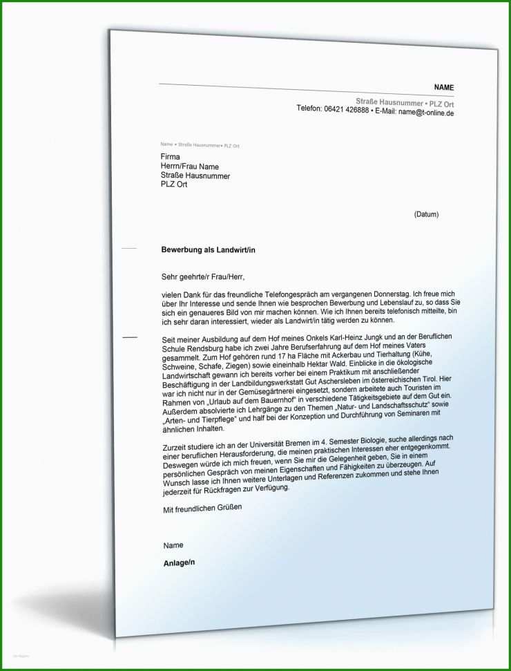 Vorlage Arbeitszeugnis Landwirtschaft