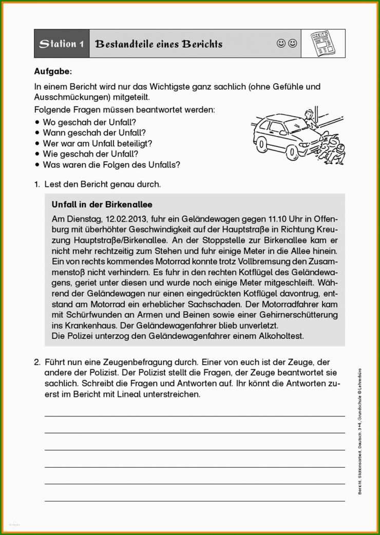 Vorlage Bericht Schreiben