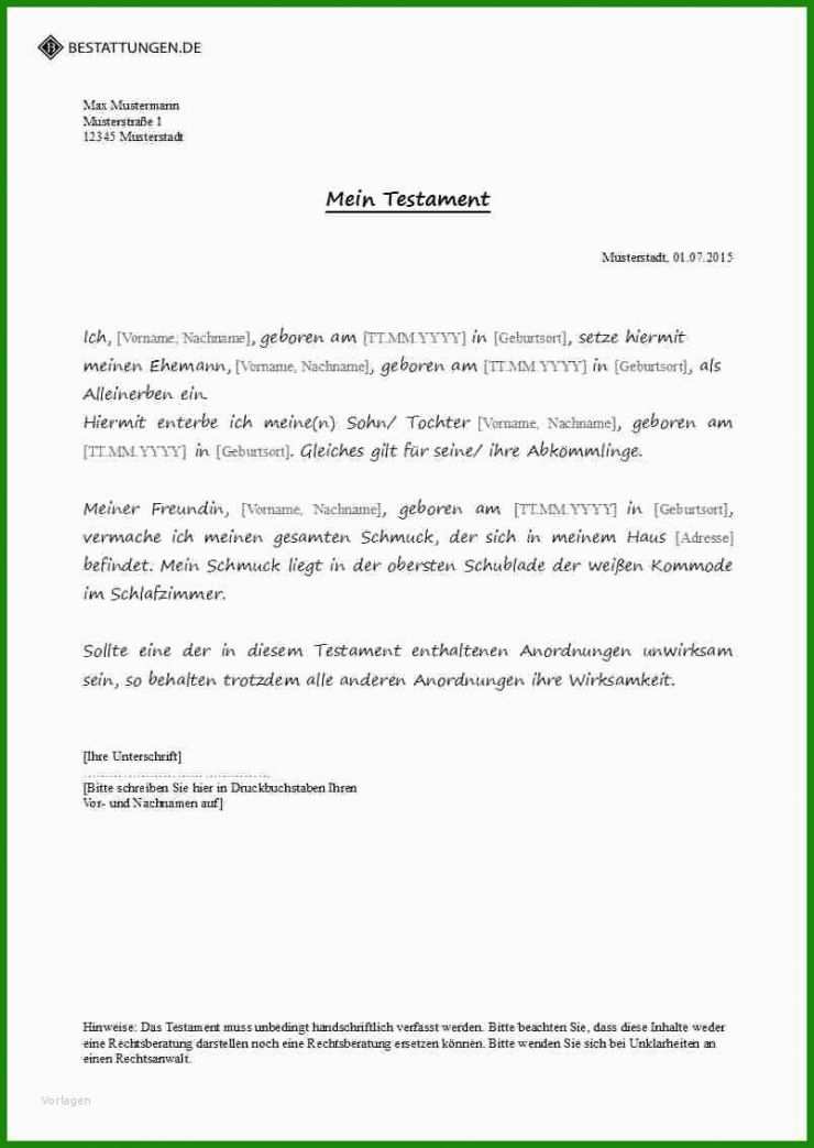 Vorlage Berliner Testament Pdf