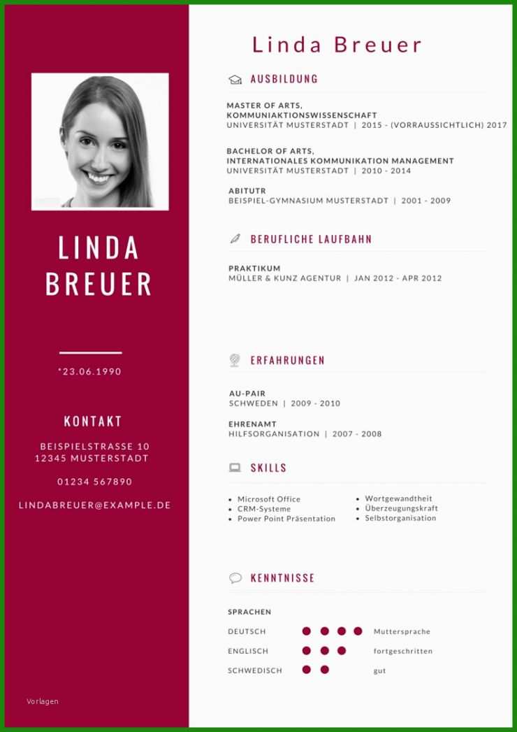 Vorlage Bewerbung Für Ein Praktikum