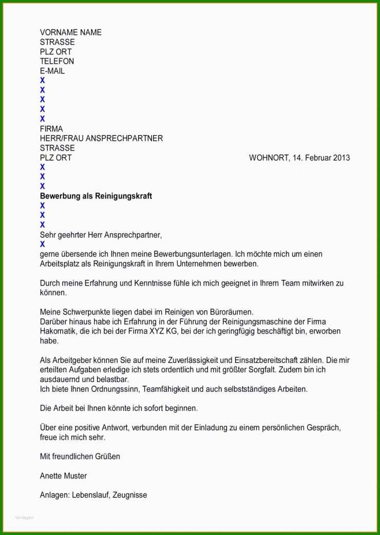 Vorlage Bewerbung Praktikum Schüler