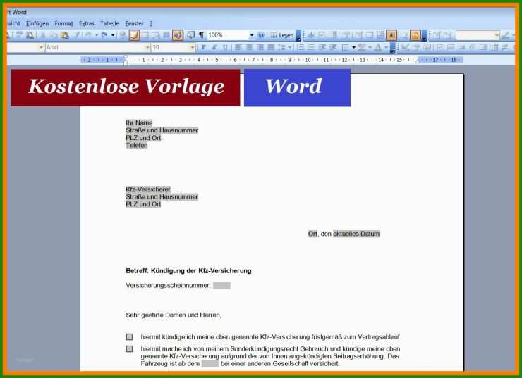 Vorlage Brief Mit Fenster Word