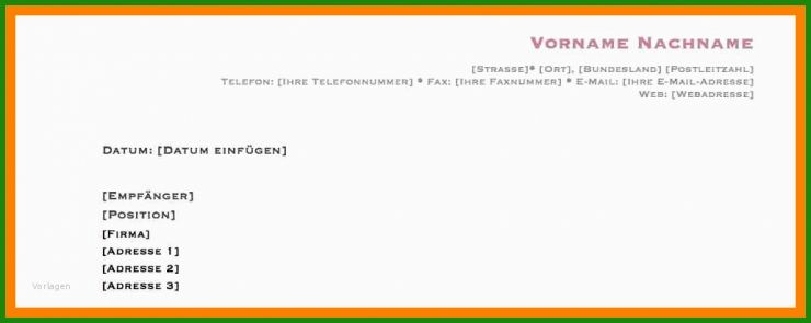Vorlage Brief Privat