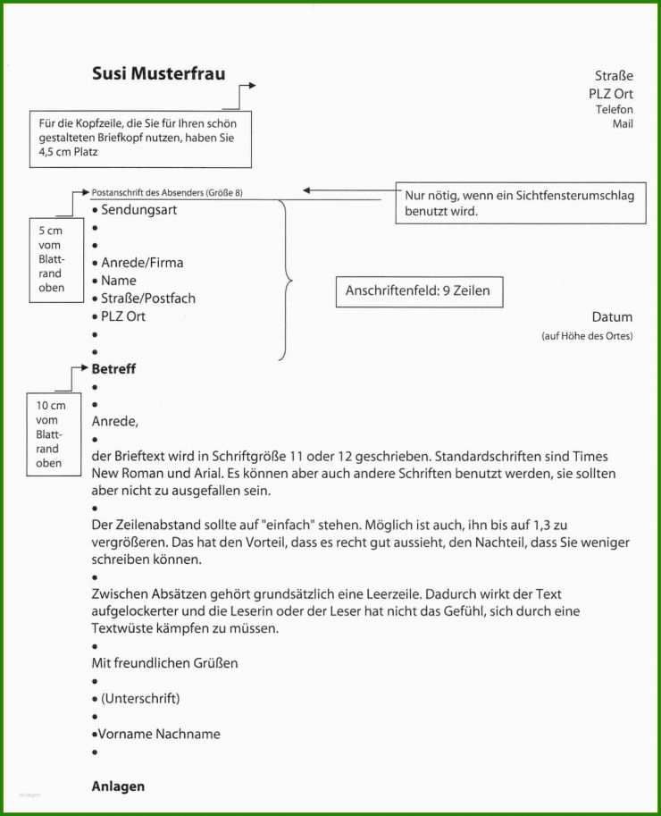 Vorlage Brief Schreiben