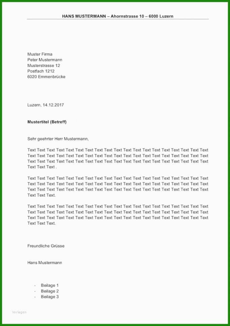 Vorlage Brief Word