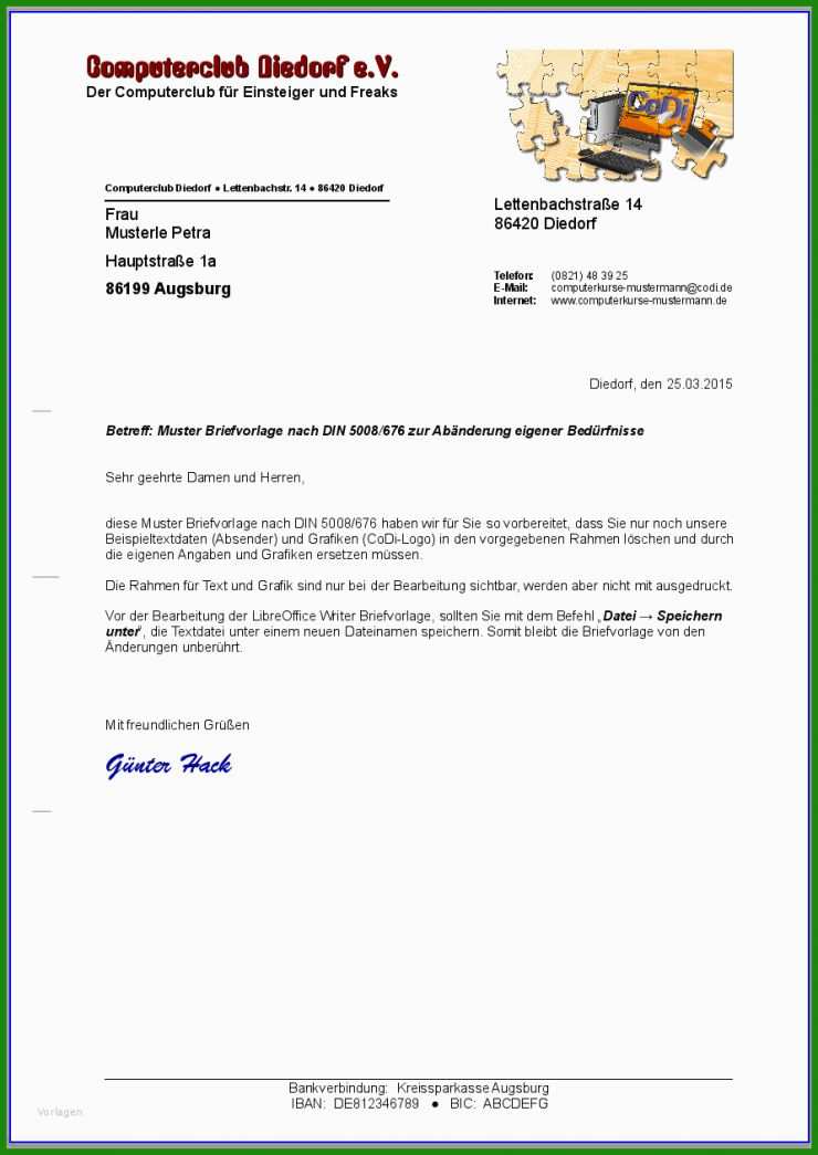 Vorlage Din Brief Openoffice 7 Vorlage Din Brief Openoffice