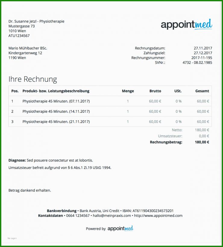 Vorlage Einer Rechnung