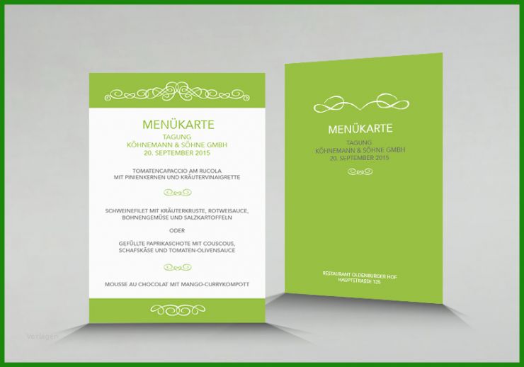 Vorlage Menükarte Kostenlos