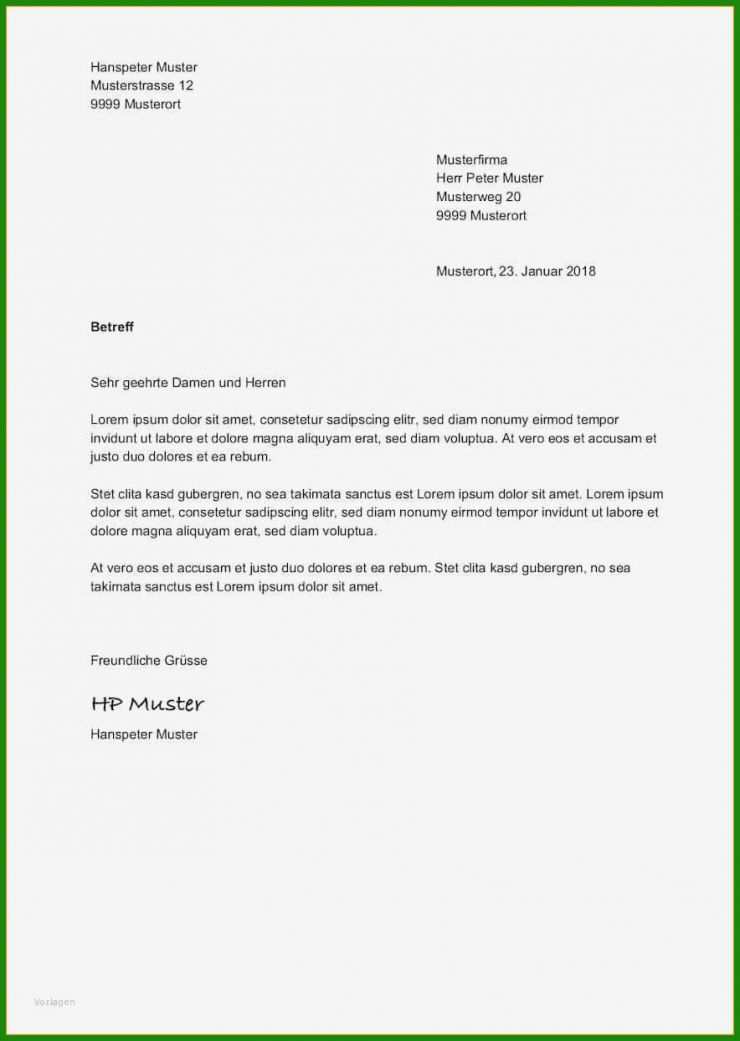 Vorlage normaler Brief