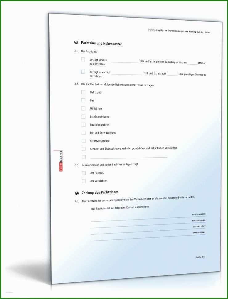 Vorlage Pachtvertrag Kleingarten