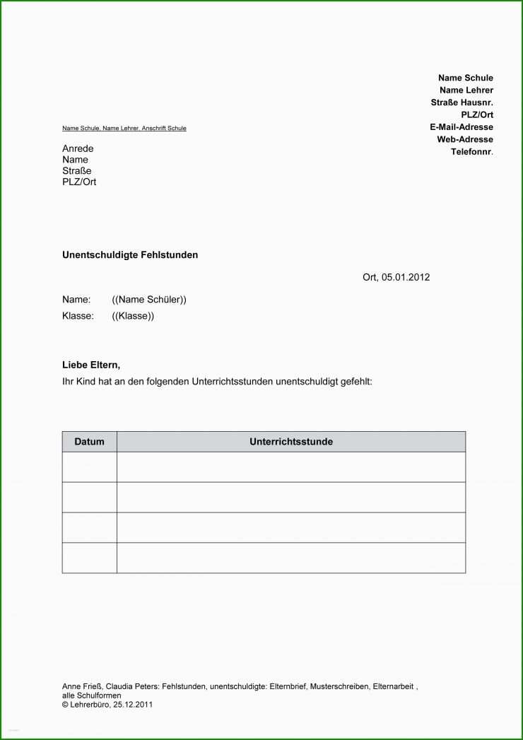 Vorlage Protokoll Elterngespräch Schule