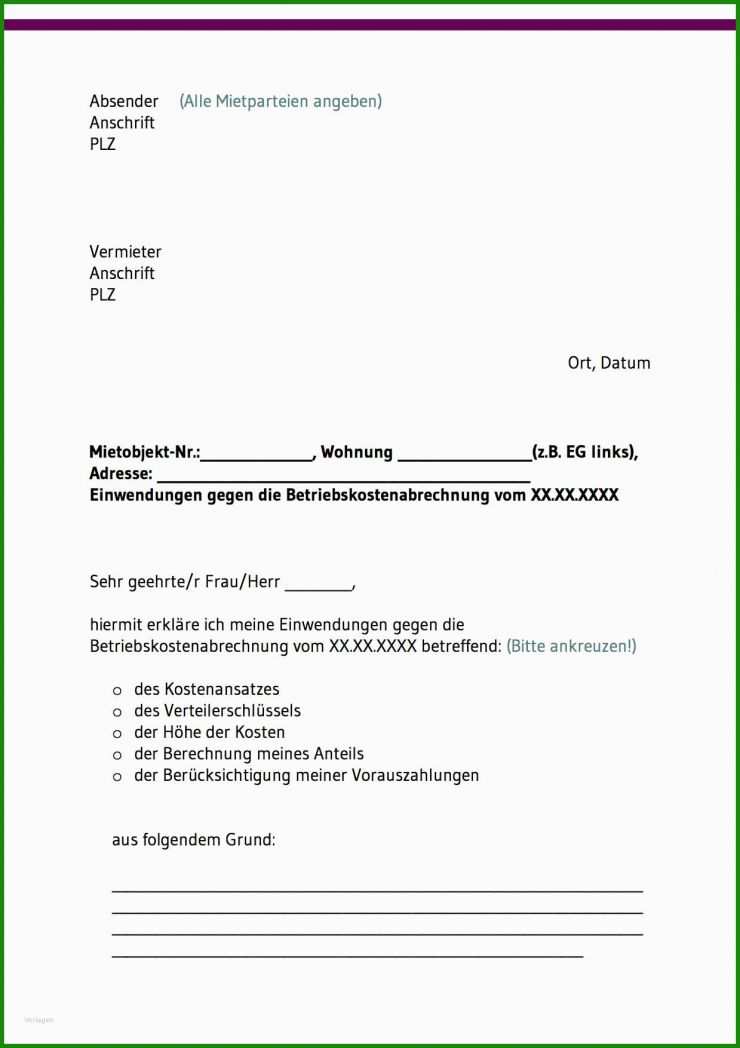 Vorlage Rechnung An Vermieter