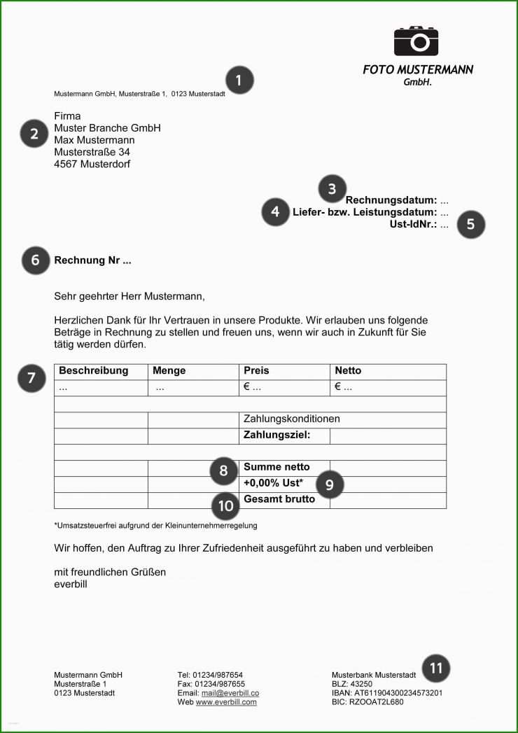 Vorlage Rechnung Anzahlung