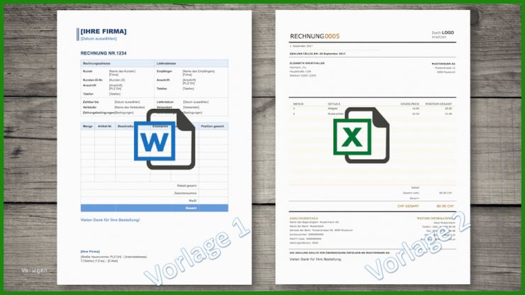 Vorlage Rechnung Excel Kostenlos