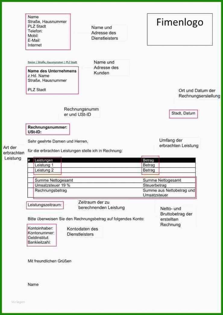 Vorlage Rechnung Freelancer