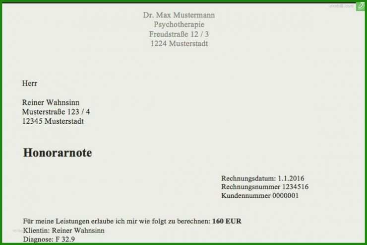 Vorlage Rechnung Für Vermittlung