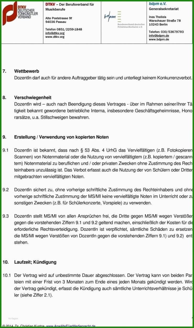 Vorlage Rechnung Honorarvertrag