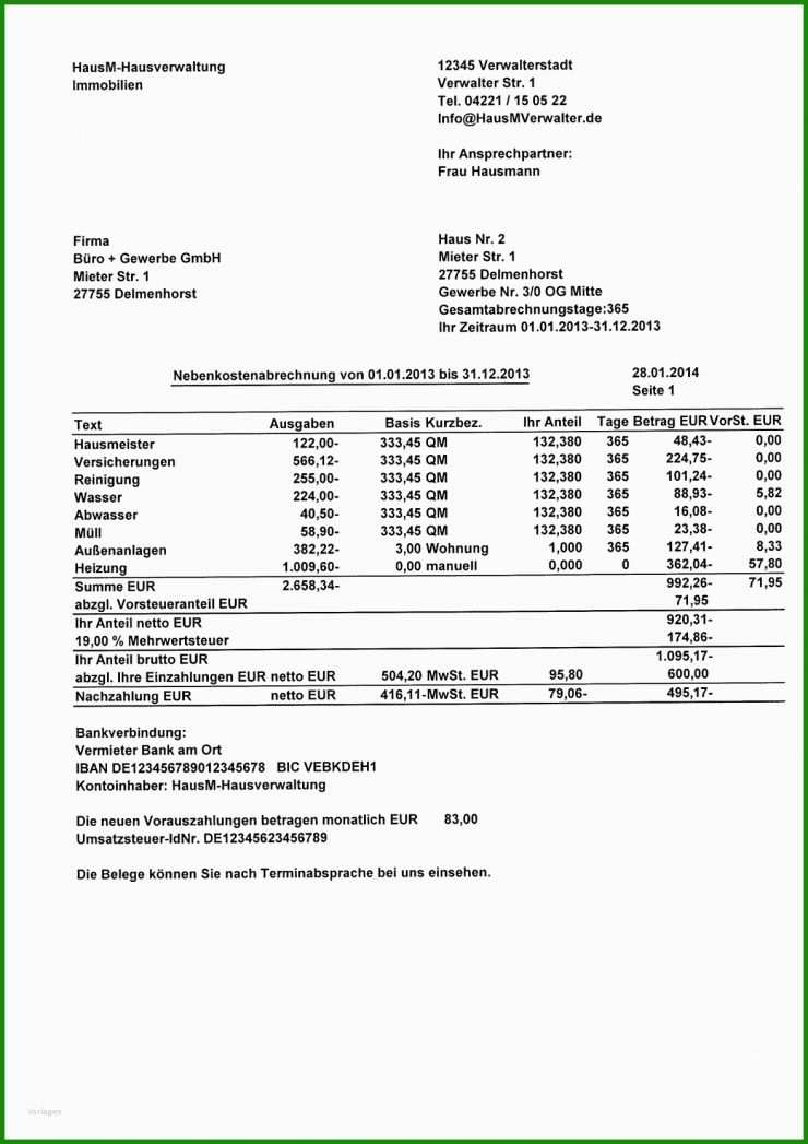 Vorlage Rechnung Mit Mwst