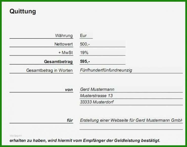 Vorlage Rechnung Ohne Mehrwertsteuer