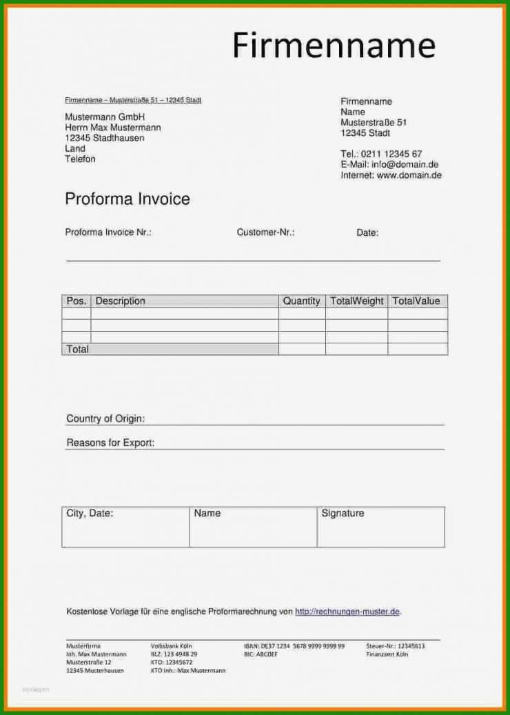 Vorlage Rechnung Promotion