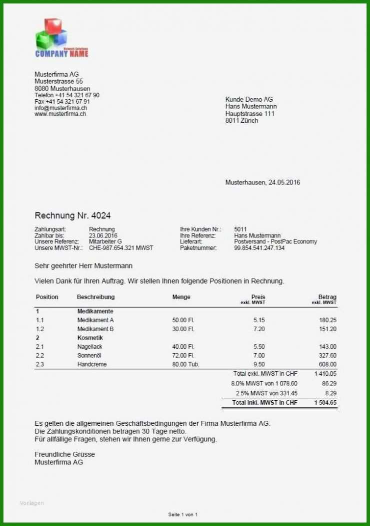 Vorlage Rechnung Schreiben Kostenlos