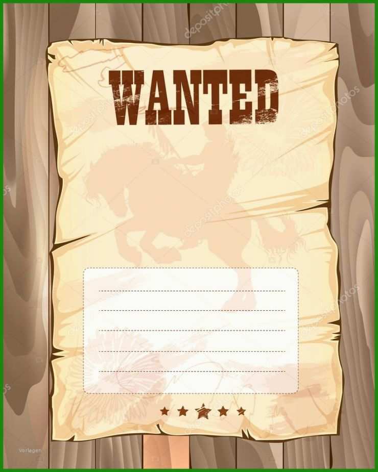 Vorlage Steckbrief Wanted