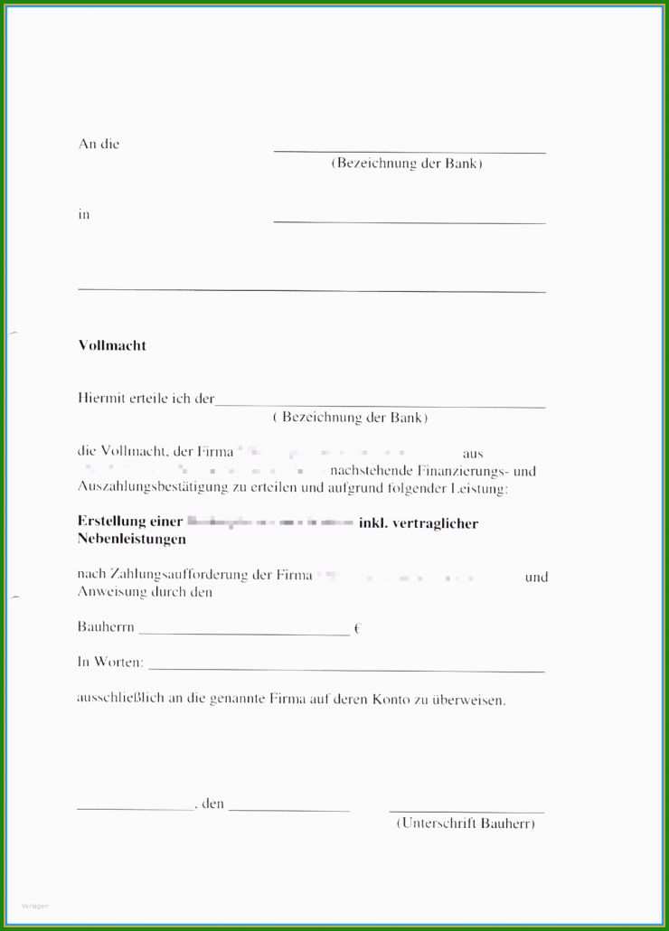 Vorlage Versicherung Vollmacht
