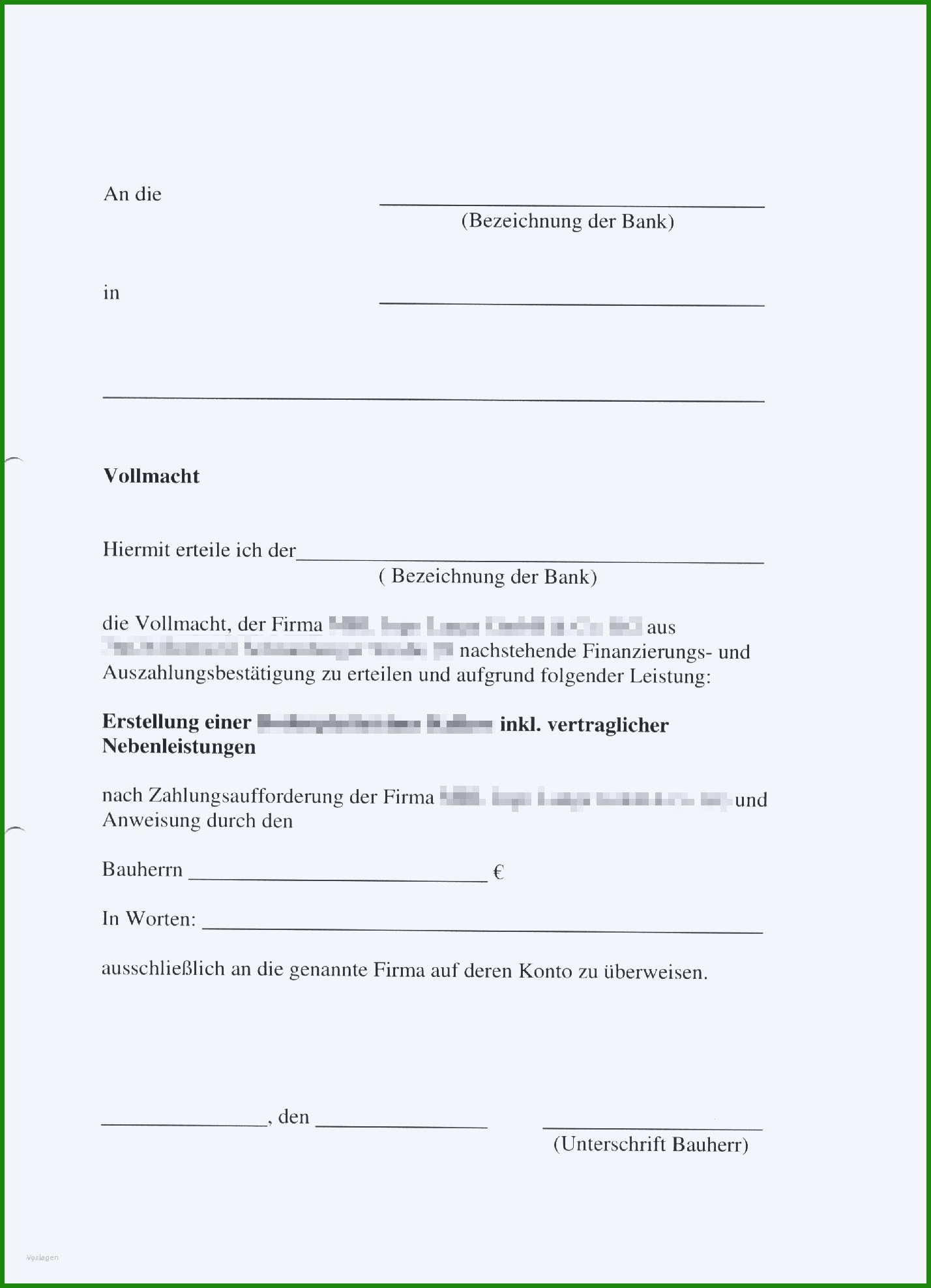 Vorlage Vollmacht Kfz Abmeldung