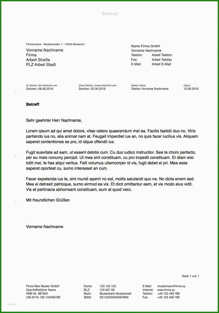Vorlage Word Din Brief