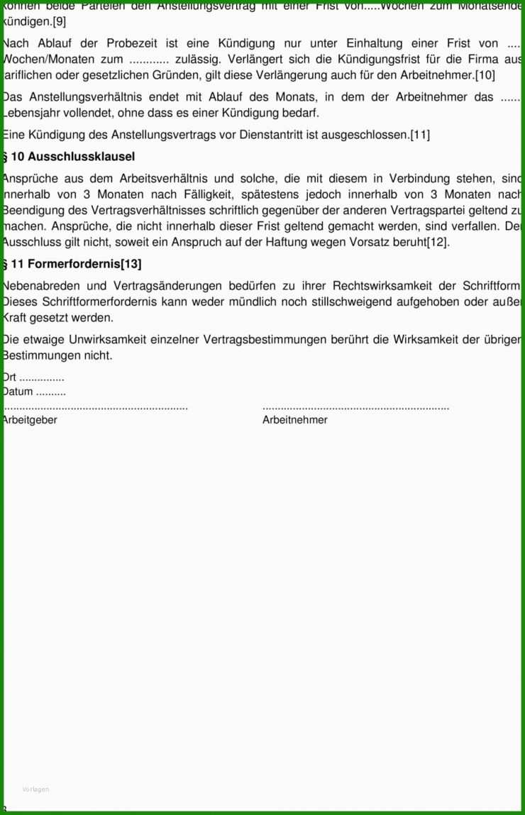 Vorlagen Arbeitsvertrag Geringfügig Beschäftigte