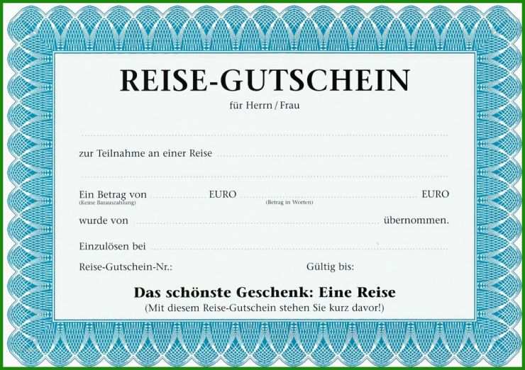 Vorlagen Gutschein Reise