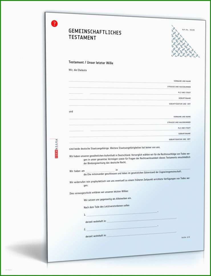 Vorlagen Testament Download