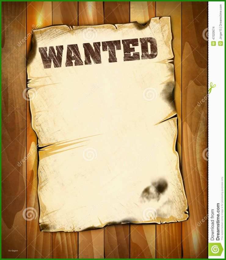Wanted Steckbrief Vorlage Word