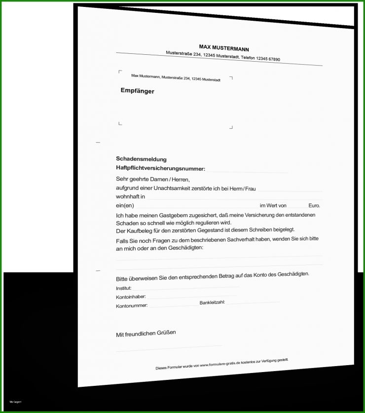 Wasserschaden Bericht Muster