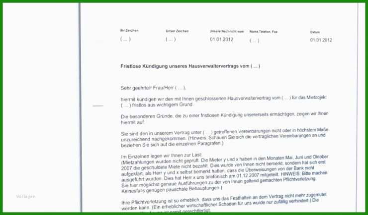 Wichtiger Grund Mietvertrag Kündigen