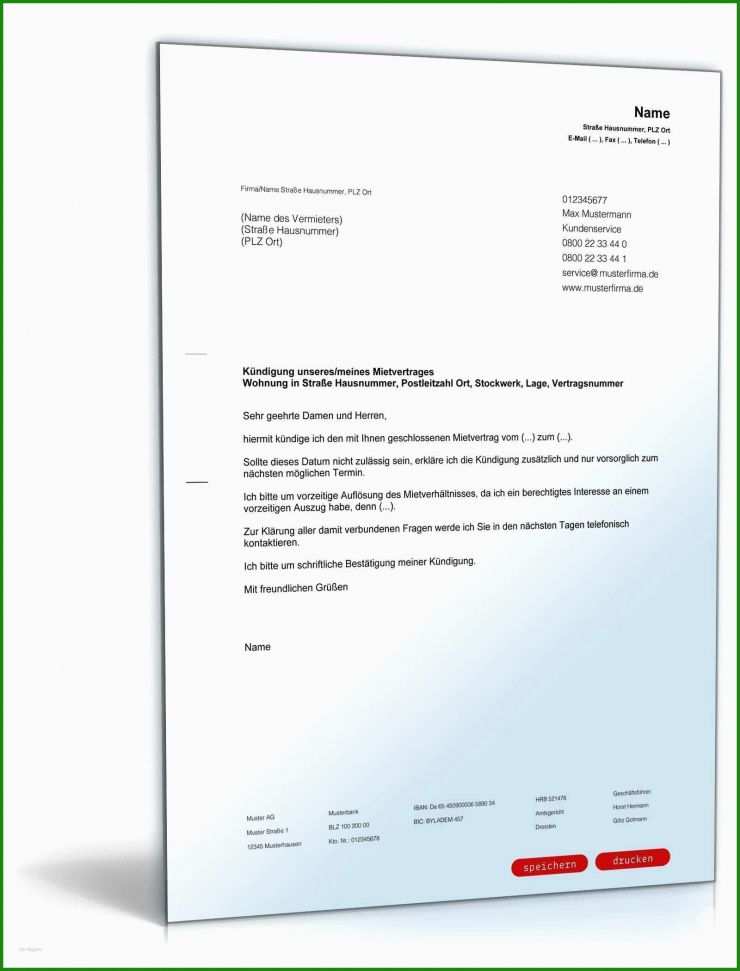 Widerruf Kündigung Mietvertrag Vorlage