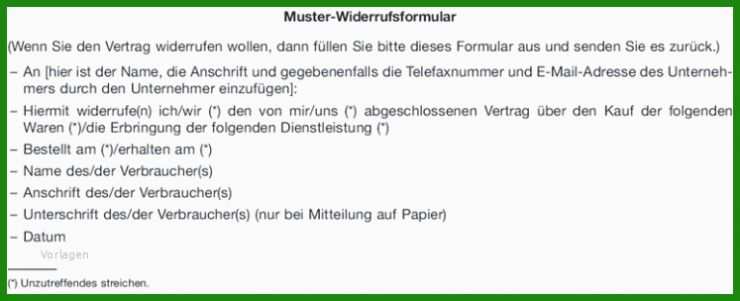 Widerruf Muster Rechnung