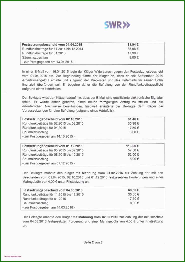 Widerspruch Gez Rechnung Muster