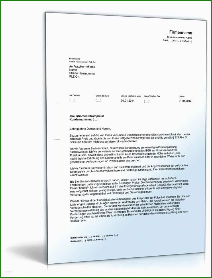 Widerspruch Rechnung Verjährung Muster