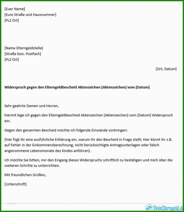 Widerspruch Rechnung Vorlage