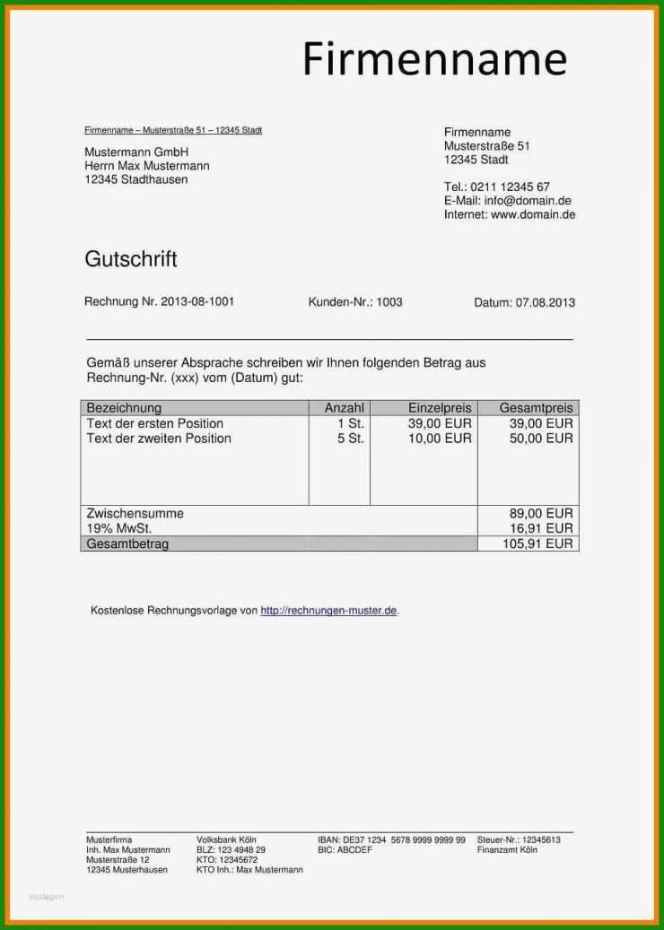 Wie Schreib Ich Eine Rechnung Muster
