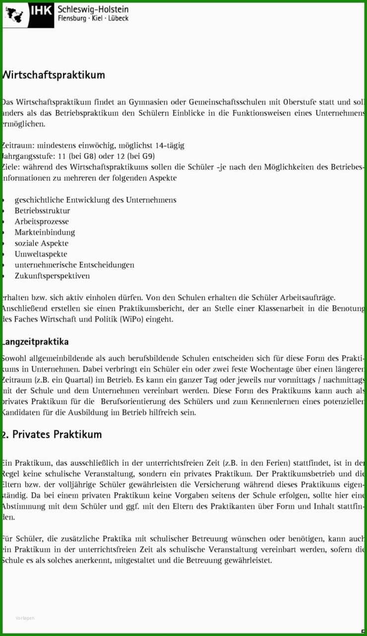 Wirtschaftspraktikum Bericht Muster