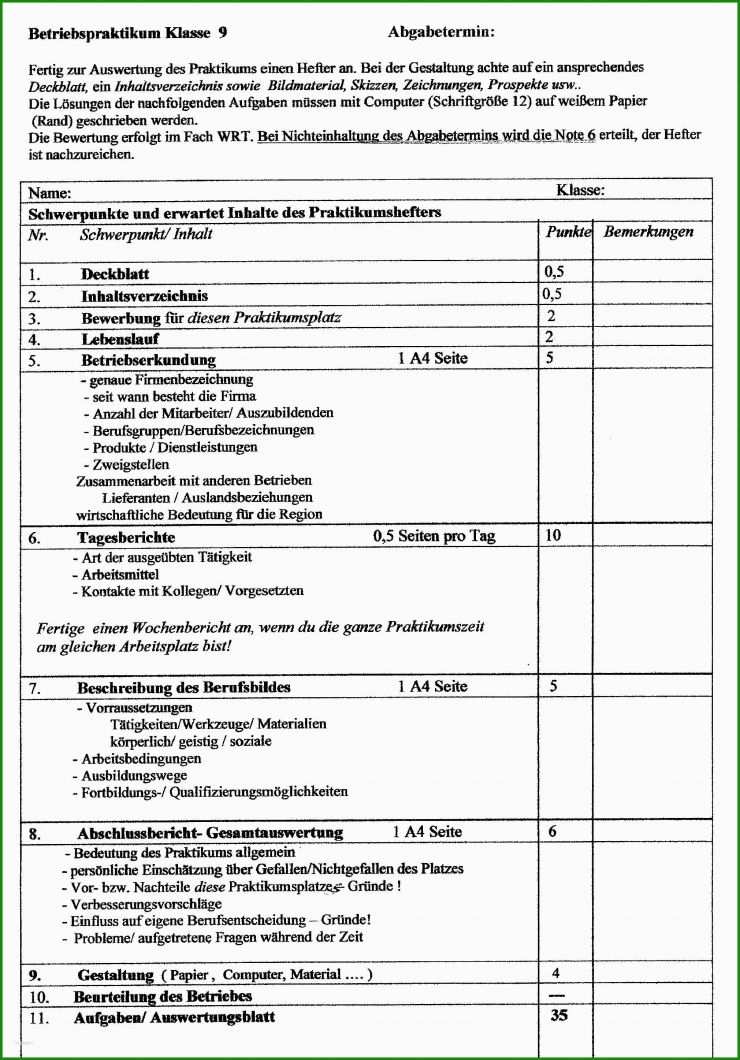 Wochenbericht Praktikum Muster